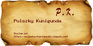 Pulszky Kunigunda névjegykártya